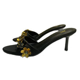 Breakj Home 2025 New Cow Skin Flowers Exposed Toe And Cool Slippers Outside Wearing High Heels Sandals