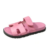 Breakj Summer New Thick-Bottomed Cool Slippers Large-Size Magic Sticker Wear Casual Women's