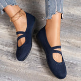 Breakj New Large Size Round Head Single Shoes Women's Flat Bean Shoes Casual Mom