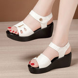 Summer New Soft Heel Sandals Women's Muffin Thick-Soled Waterproof Platform Heels Large Size 41-43 Women's