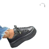 Breakj Summer New Large-Size Single-Shoe Women's New Round-Headed Leisure Thick-Soled Viscose Shoes Single