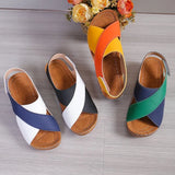 Breakj Bottom Color Roman Sandals Women's Pine Cake Bottom Magic Sticker Beach Cool Slippers