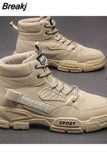 New Work Boots Men Comfort Desert Boots Retro Casual High Top Shoes for Men Round Toe Non-slip Hiking Booties Botas