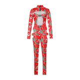 Women Bodycon Jumpsuit Solid Color Overalls Long Sleeves Rompers Bodysuits High Neck Hollow Out Buckle Biker Short
