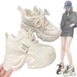 Breakj Inner Height Of The Old Dad Shoes Women's Thick Soles 9Cm 2025 Summer New Small Casual Small White Women