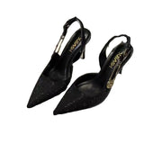 Breakj Standing Not Tired Elegant Fashion Shoes Women 2025 Summer Retro Pure Color High Heels Outside Wearing Skirts And Anti-Slip