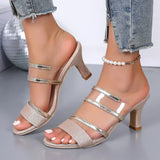 Toe Transparent Wear Women's Shoes Large-Size Coarse And Cool Slippers 2025 Summer New Fashion Korean Version Of High-Heeled
