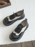 Tone Small Leather Shoes Handmade Literary Mori Girl Thick Sole Casual Shoes Brogue British Style Round Head Flat