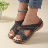 Breakj New Large-Size Slippers Retro Car Line Anti-Slip Round Slope And Comfortable Word Cool Slippers