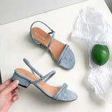 Summer Style Simple Fashion Convenient Sandals 2024 New Style Open Toe Low Heel Thick Heel Chic Fairy