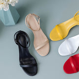 Size 34-43 Rome Sandals Women 2023 Real Leather Ankel Strap High Heels Shoes For Women Summer Za Elegant