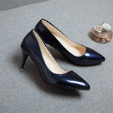Leather High heels pumps women shoes 2019 Spring Autumn Fashion Pointed wild ceremonial professional sexy wedding