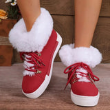 Breakj Short-Haired Long Hairy Leather Snow Boots Women's Wind Plus Thick
