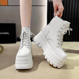 Breakj British Style Martin Boots Women 2025 Autumn And Winter New Thick Background Increase Zipper Boots Locomotive