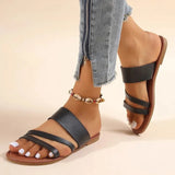 Flat Heel Sandals for Women 2024 New Casual Beach Slippers Fashion Dress Flip Flops Woman Slip-On Gladiator Sandals