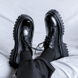 Breakj Shoes Men's Platform Heighten Casual Shoes British Style Leather Shoes Summer Casual Brown Wedding Groom's Shoes