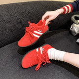 Breakj Thick-Bottomed Forrest Shoes Women 2025 Korean Version Of The New Round Head Solid Color Lace Casual Single Shoes Hot Fashion Women's