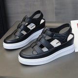 New Thick-Soled Baotou Sandals Hollowed-Out Velcro Leisure Sandals Large Size Fashion All Kinds Of Women's