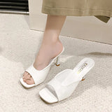 New High-Heeled Sandals Square Head Korean Version Of Fashion High-Heeled Shoes Large-Size Fashion