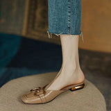Breakj Temperament Simple Bag Head Slippers Women's 2025 Popular Fashion New Flat Heel Women's Shoes Summer Wearing Lazy Half