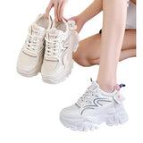 Breakj New High-Heeled Shoes Children Summer Thin Breathable Short Thick White Shoes Thin Old Dad