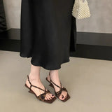 Breakj New French Temperament With Square Slope And Niche Design And Commuting High Heel Sandals