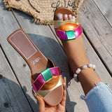 Breakj Large Size 2025 Summer New Fashion Lady Flat-Bottomed Slippers African