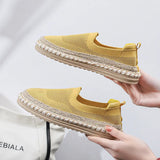 Spring Women's Breathable Sneakers Flat Casual Shoes Slip on Ladies Loafers Vulcanized Shoes Walking Sneaker