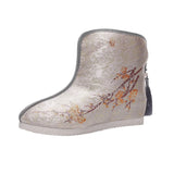 Breakj Boots Positioning Cut Brocade Tassel Clip Cotton And Velvet Women's Cotton Shoes Cloth Shoes Hanfu Shoes Cheongsam Short