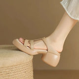 2024 New Summer Leather With Waterproof Platform Platform Roman