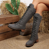 Breakj Boots 2025 Autumn New Patent Leather Round Head Thick And Middle Knight