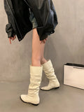 Breakj Coarse Heel Tip-Tap Pile Boots Long Boots Women's Shoes 2025 New Spring And Autumn Winter Mid-Skinny Knight
