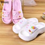 Summer New Slippers Fashion Platform Korean Version Increase Women's Shoes Wedge Cartoon Cute Outdoor Flip Flops