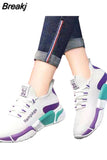 Style Casual Women's Sports Vulcanize Shoes Mesh Breathable Flying Woven Soft Sole Walking Platform Sneakers Women Tennis
