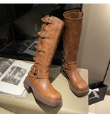Breakj Casual Thin French-Style Black Boots Women Summer 2025 New Western Cowboy Knight