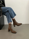 Breakj Thin Boots Girl Fairy 2025 New Coarse And Smoke Boots Net Red Fashion Chelsea Short