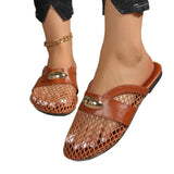 Breakj Mary Jane Mesh Permeable Bunt Yarn Breathable Flat Net Shoe
