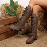 Breakj Boots 2025 Autumn New Patent Leather Round Head Thick And Middle Knight