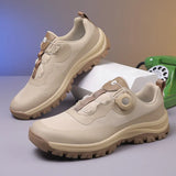 Spin-Button Hiking Shoes Men's Free Lace Breathable Travel Leisure Hiking