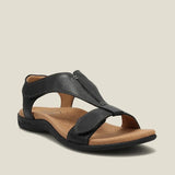 Breakj Summer New Large-Size Casual Women's Sandals Flat-Soled Thick-Soled Magic Stick Casual Beach