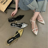 Version Of 2024 Summer Casual Flat With Roman Sandals With A Word Buckle Tip Soft Flat Women's