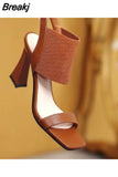 Elastic Band Women Pumps High Heels Brand Design Sexy Gladiator Summer Party Shoes Peep Toe Ladies
