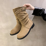 Breakj Vintage British Style Fashion Boots 2025 Autumn And Winter New Street Women Boots Simple Low And Short