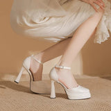 Breakj Heel Waterproof Table Banquet Shoes Mary Jane Single Shoes Ultra High Heels Women Summer Autumn New Wedding Shoes