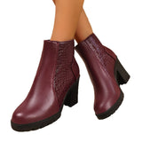 Breakj The Autumn And Winter Of 2025, Women's High-Heeling And Ankle Boots Are Thick And Then Zipper Rounded Round Color And Ankle