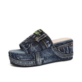 Jeans Wear Women's Shoes Bottom Waterproof Platform Cool Drag Women 2023 New Summer High Heel Fashion Slippers
