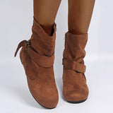 Medium Tube Buckle Women's Boots Autumn And Winter Ankle Boots Large Size Women's Boots Womens
