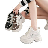Breakj Height Height Women's Shoes 2025 Women's New Small Autumn Thick Bottom Increase Leisure Old Dad Sneakers 8Cm Loose