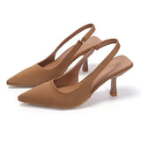Breakj High-Heeled Sandals Baotou Behind The Empty Stumbling Stumbling New Shallow Tip Single-Shoe Fine Heel High
