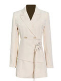 Asymmetrical Slim Blazer For Women Notched Collar Long Sleeve Solid Blazers Female Spring Clothing Style New